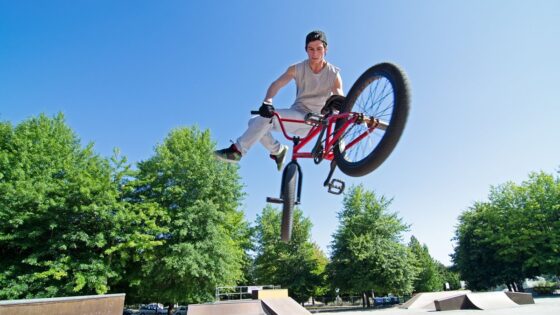 Jumping with a BMX bike