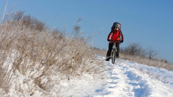 Cycling in winter clothing