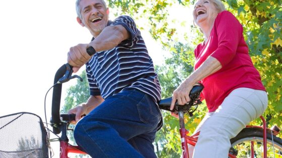 Old couple on tandem