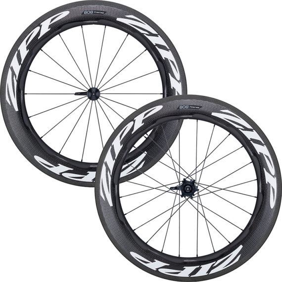 Zipp 808 Carbon Clincher White Road Wheels - Shimano