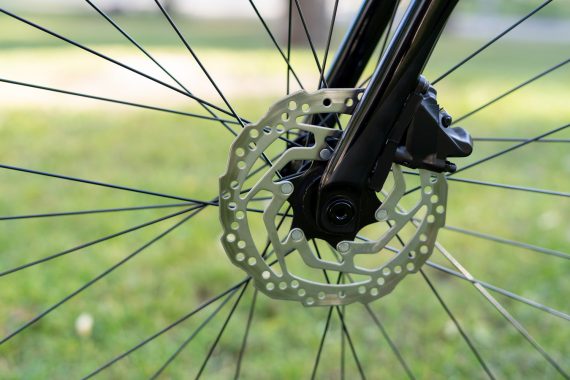 tightening disk brakes on a bike